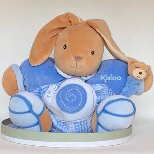 🐰Kaloo Brand New Large Blue Chubby Rabbit w/ Detachable Snail 🐌–Gift Boxed 🎁